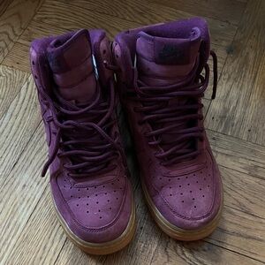 Nike Air Force 1 Burgundy High-Top Sneakers 4.5 Y